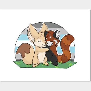 Demiboy - Fennec Fox + Red Panda Hug Posters and Art